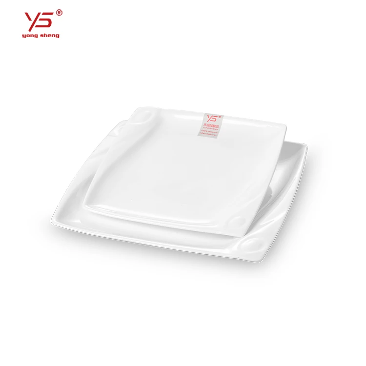 Luxury customized fast food tableware decorative imitation ceramic airline chefing plastic dish dubai