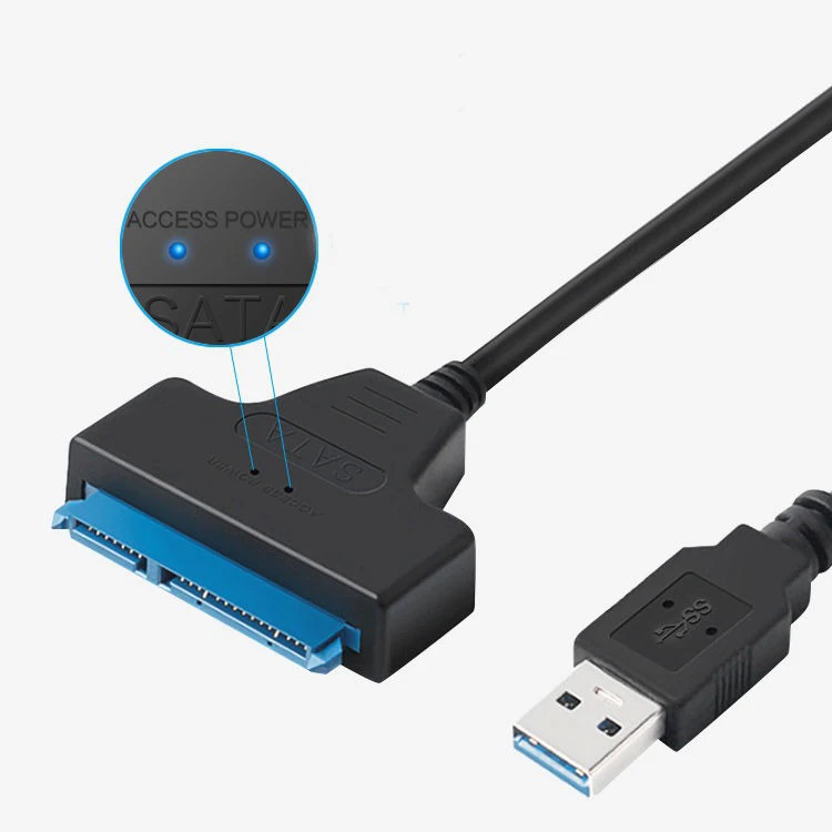 High Speed Black Data 2.5 Inch SSD HDD Hard Disk USB 3.0 Sata  To Hard Drive Adapter USB 3.0 Sata Cable