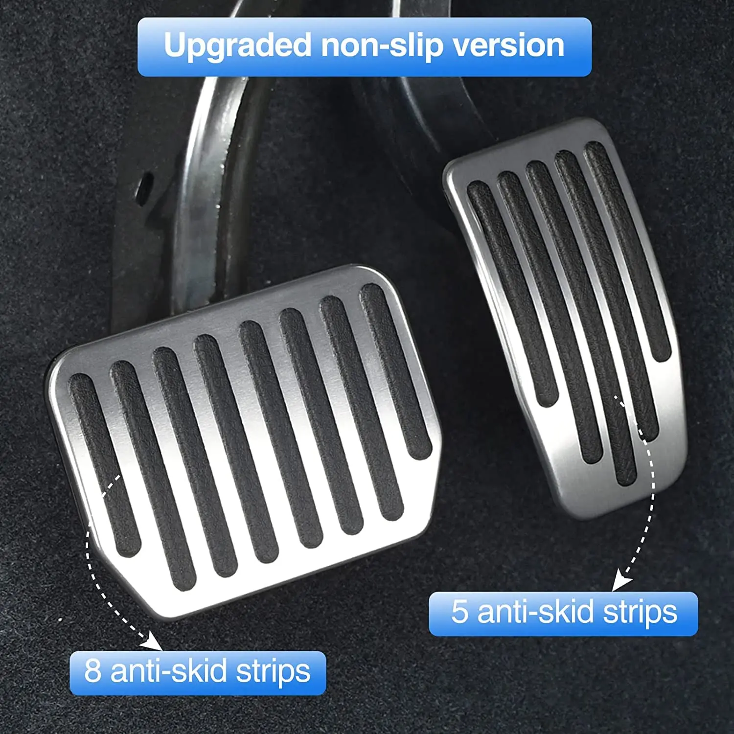 Non-Slip Performance Aluminum Brake & Accelerator Foot Pedal Pads Set Pedal Cover for Tesla Model Y Model 3 2024 Highland