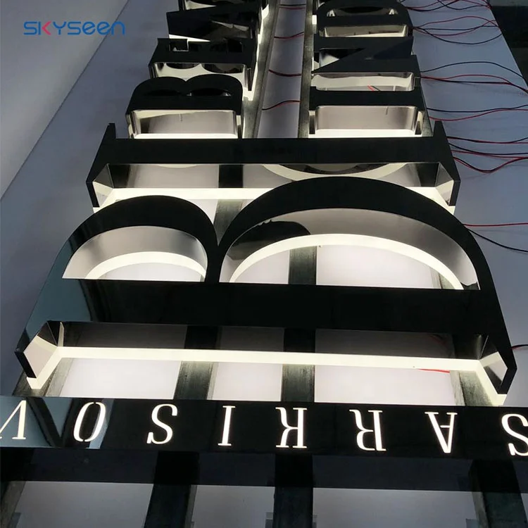 Водонепроницаемая металлическая Светодиодная подсветка с буквами 3d из нержавеющей стали