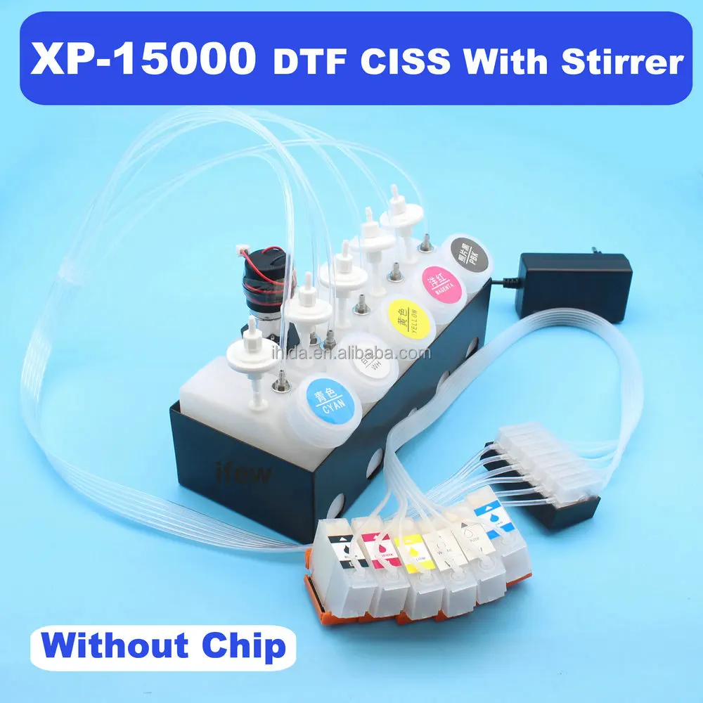 XP15000 CISS XP 15000 DTF Ink Supply System With Metal Frame For Epson White Ink Tank Kit With Stirrer No Chip DTF Printer Tool