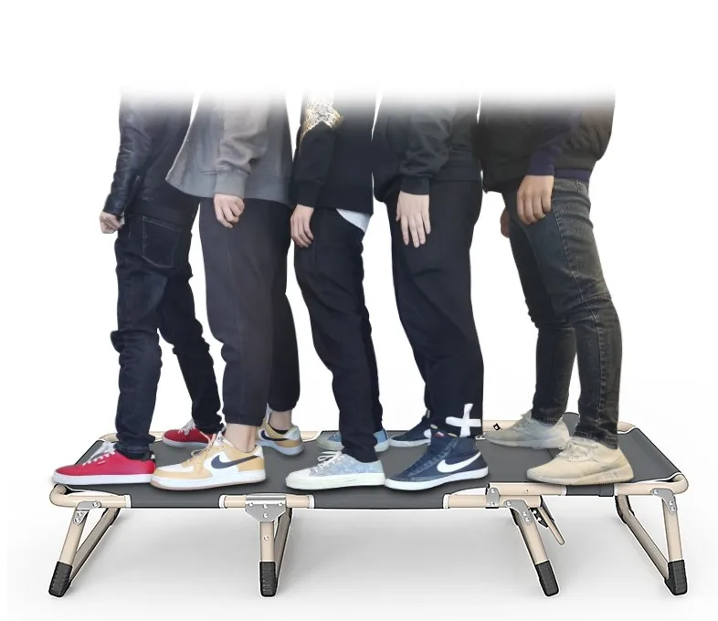 4th gear adjustable lightweight camping portable metal folding camp cot bed outdoor with pillows