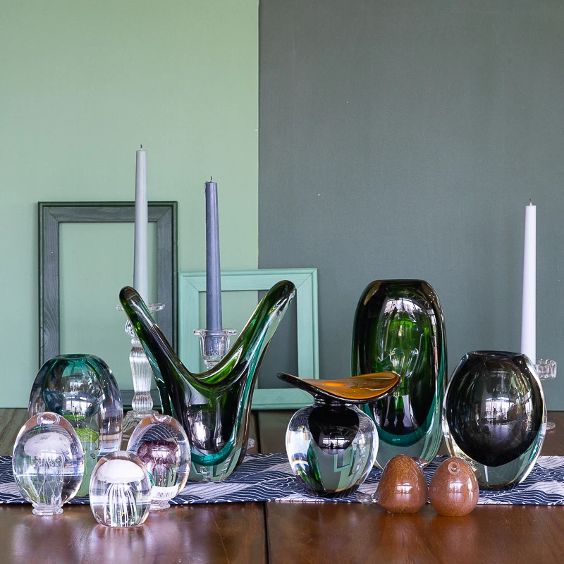 Wholesale Decorated Glassware Colored Glass Vase