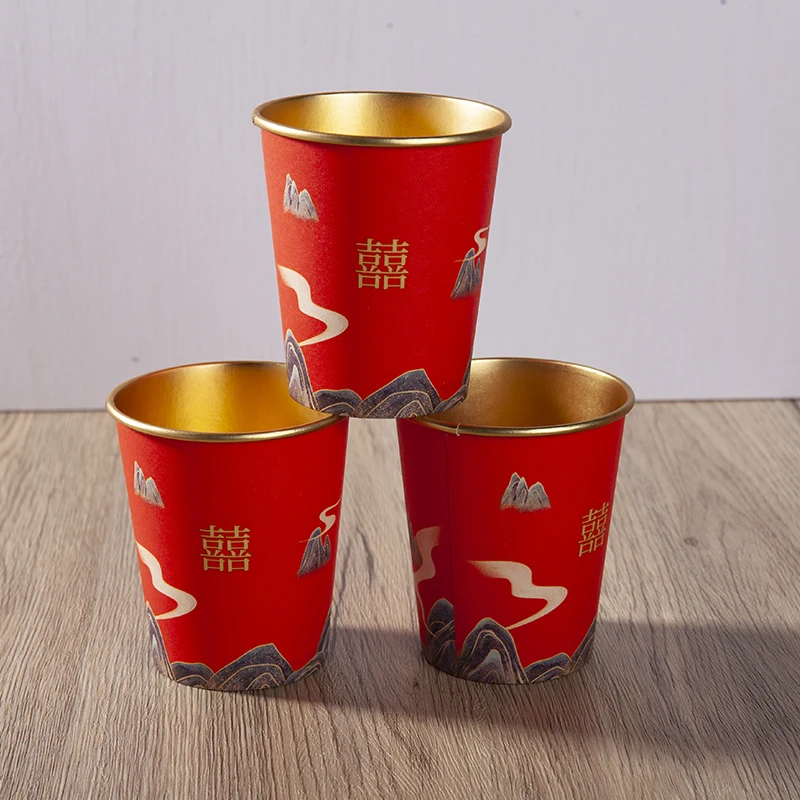 New arrival Aluminum foil gold foil express coffee Paper Cups