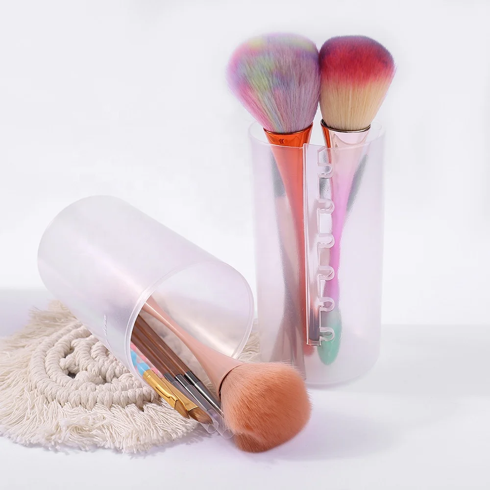 Plastic Portable Organizer Travel Pen Cylinder Cups  Dust-proof Brushes Storage Case Retractable Nail Art Makeup Brush Holders