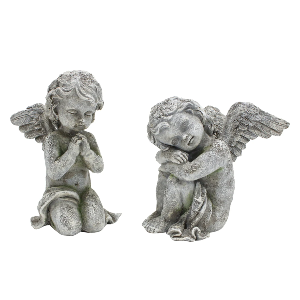 Praying Angels Resin Garden Statue Figurine Indoor Outdoor Decor Angel Resin Stone Garden Statue Figurine