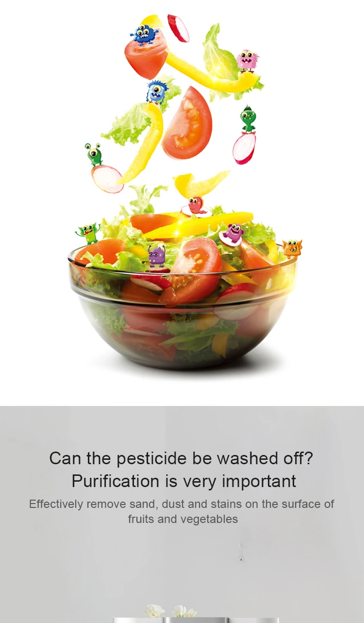 13L Fruit and vegetable cleaning machine hydroxyl water ion technology pesticide residue removal tableware disinfection machine