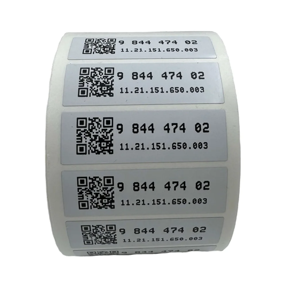 50*10mm Environment friendly waterproof Self Adhesive Stickers serial number bar code label