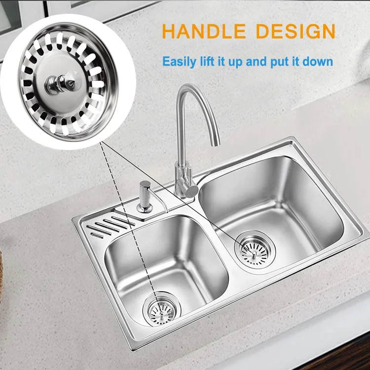 Sonda 732251 SS304 78mm Kitchen Multi Fit Universal Stainless Steel Sink Drain Filter Strainer Plug