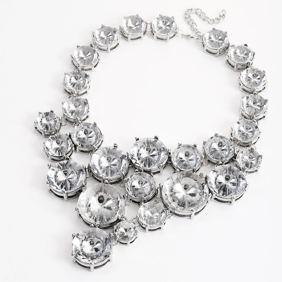 2023 New Crystal Embellished Necklace In Clear Bright Full Rhinestone Choker Necklace Large Statement Jewelry Wedding For Women