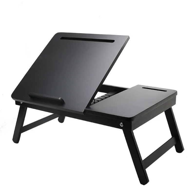 Бамбуковый стол для ноутбука регулируемый портативный поднос завтрака с наклонной (1600363272739)
