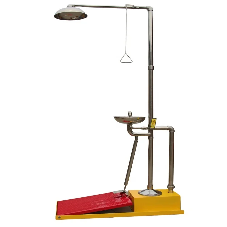 Foot Control Anti-chemical combination emergency foot pedal eye wash shower station factory outlet