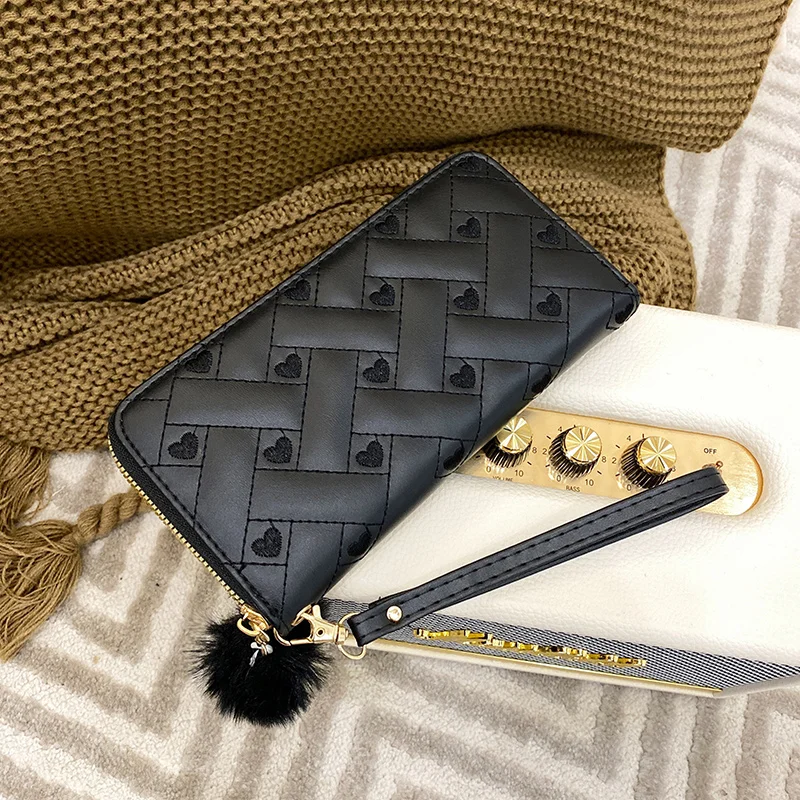 New elegance manufacture ladies long purse RFID Blocking pu leather Zipper womens credit card wallet