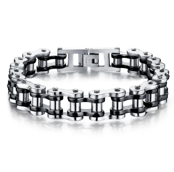 316l stainless steel bicycle chain bracelet 24k gold chunky chain bracelet