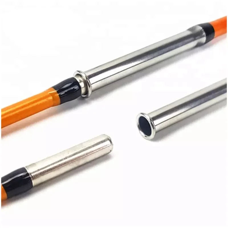 Brand new fishing gear    Cross border page for fishing rod solid glass socket rod screw buckle 2 section