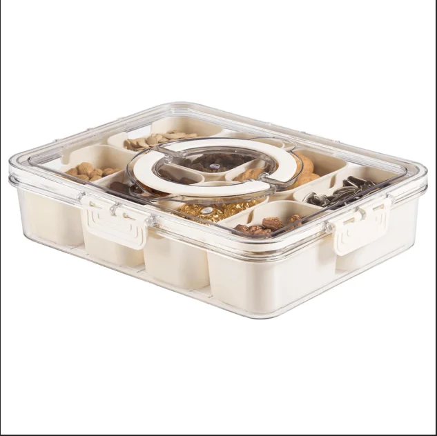 Wholesale Hot Sale storages box plastic storage containers divided serving tray with tableware