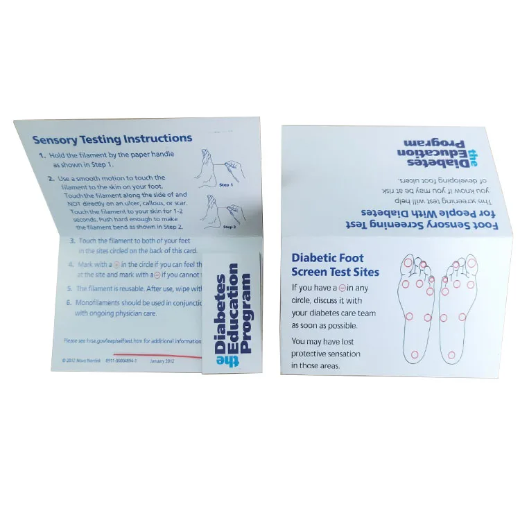 
Wholesale Medical disposable Diabetic Foot Test Monofilament Foot Screen Test Diabetic Monofilament card 