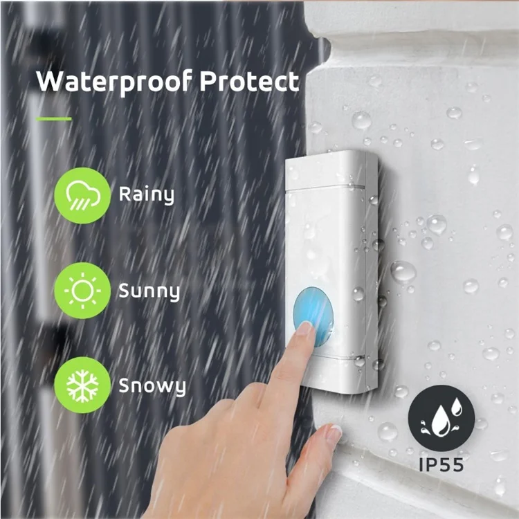 Forrinx X5 wireless doorbell for seniors doorbell wireless door chime wireless plugin doorbells waterproof