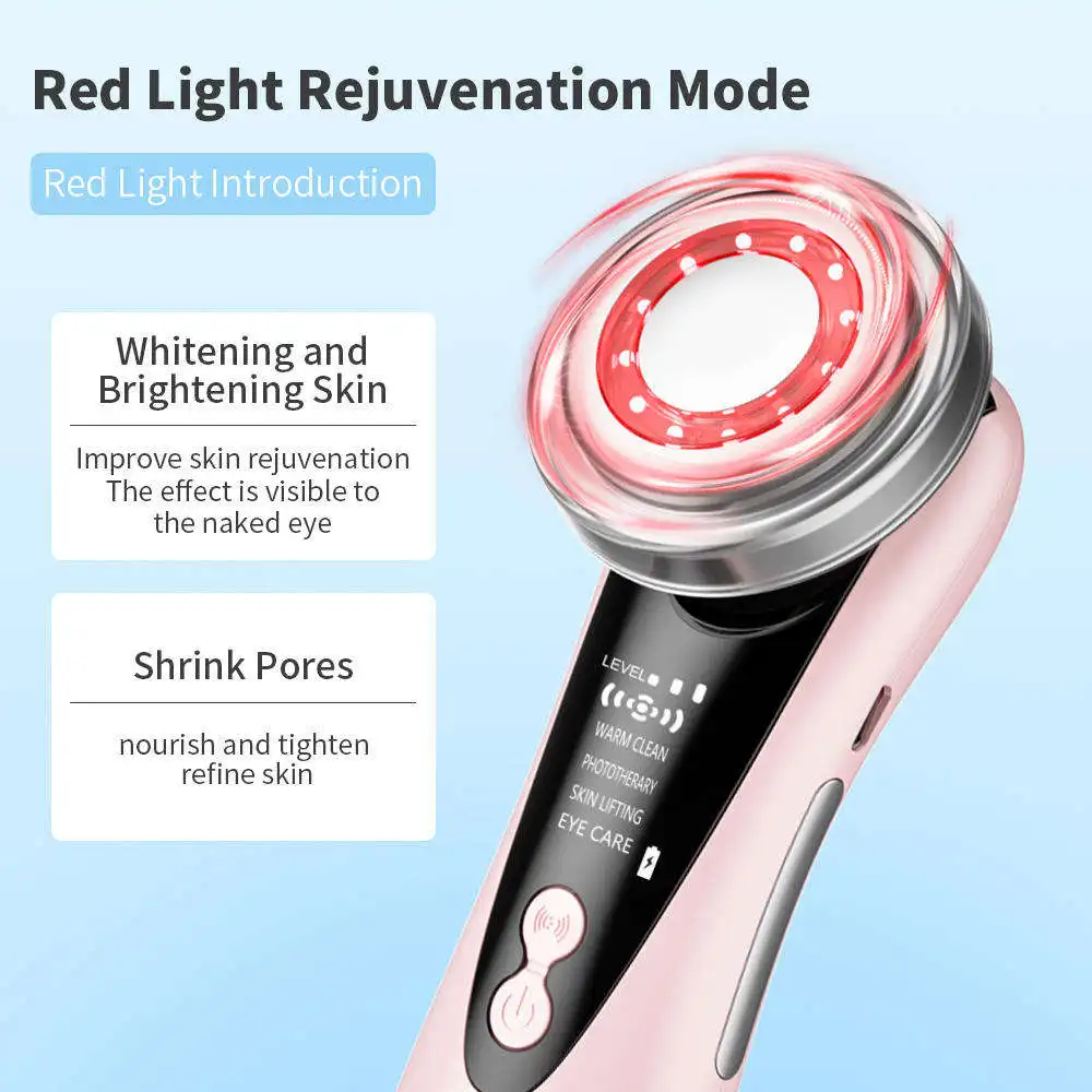 Wochuan Face Neck Eye Care Skin Lifting Heat Red Blue Led Light Therapy Wrinkle Remover Acne Treatment Home Use Beauty Equipment