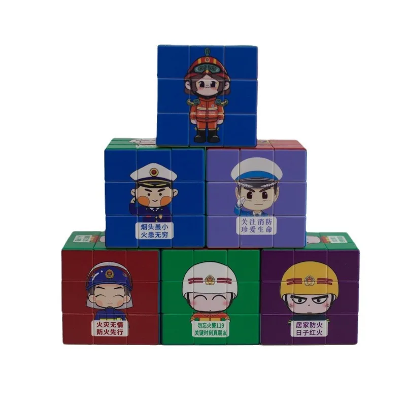 Рекламные Пластиковые Вращающиеся кубики с индивидуальным изображением 3 х3 Забавный цветной узор УФ-печать 6 сторон Abs куб-пазл