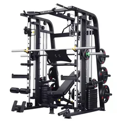 Professional Multifunctional Home Exercise Multi Squat Leg Raiser bench and barbell All In One Smith Machine Gym Equipment