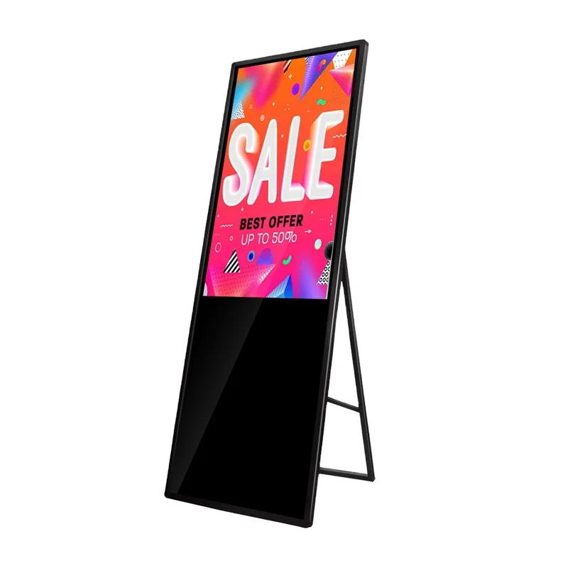 Portable 43 49 55  Inch LCD Advertising Totem Digital Signage Kiosks with CMS Software Advertising Player