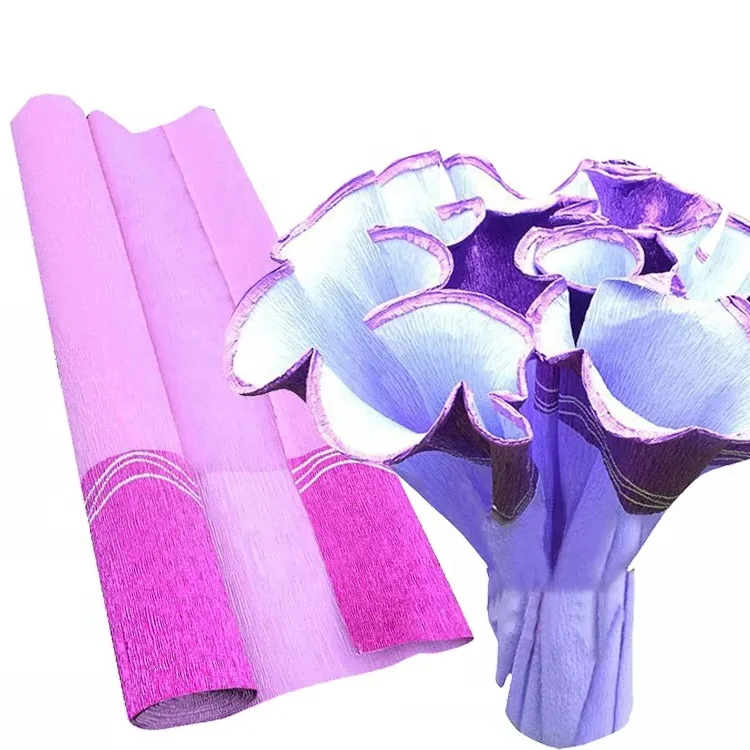 Factory wholesale custom high quality colorful diy handmade flowers crepe paper roll