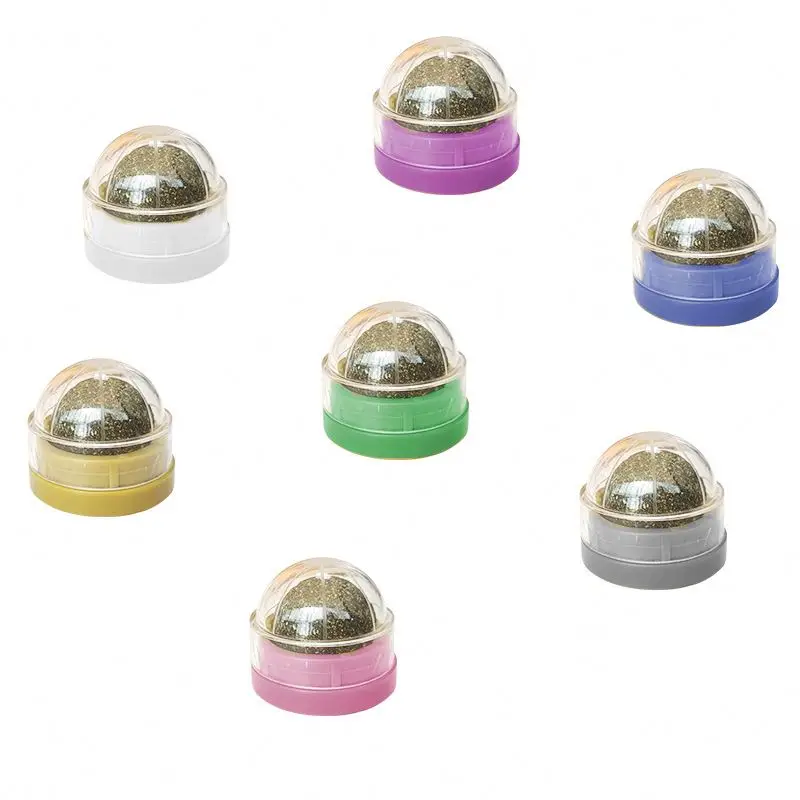Cats Rotatable Catnip Ball Wall Sucker Lick Treat Toys Contail Catnip Sugar Balls Smart Cat Toys Interactive Ball Cats Mint Toy