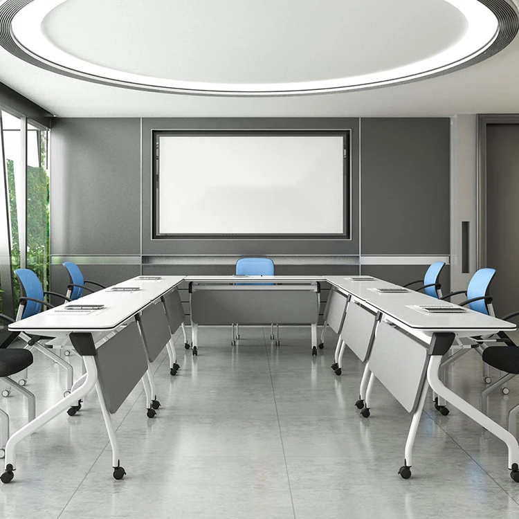 Stackable Speech Desk Design Office Meeting Training Table With Wheels