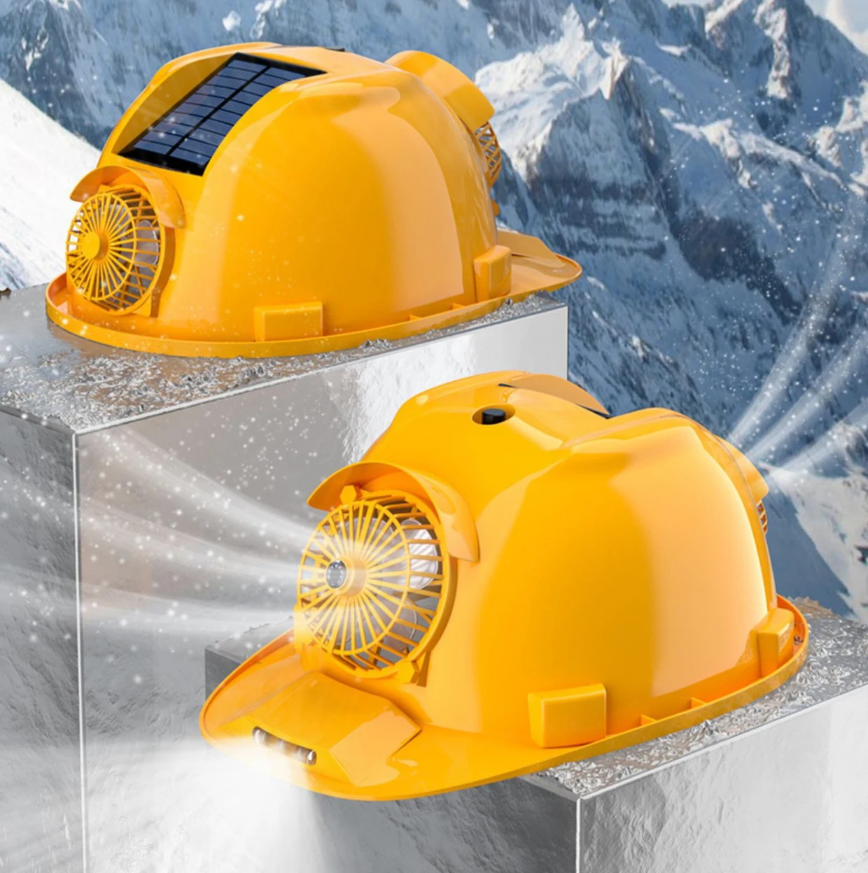 HBC Solar Power Fan Working Helmet Safety Hard Hat Construction Workplace Safety Helmet With Built-in Solar Fan