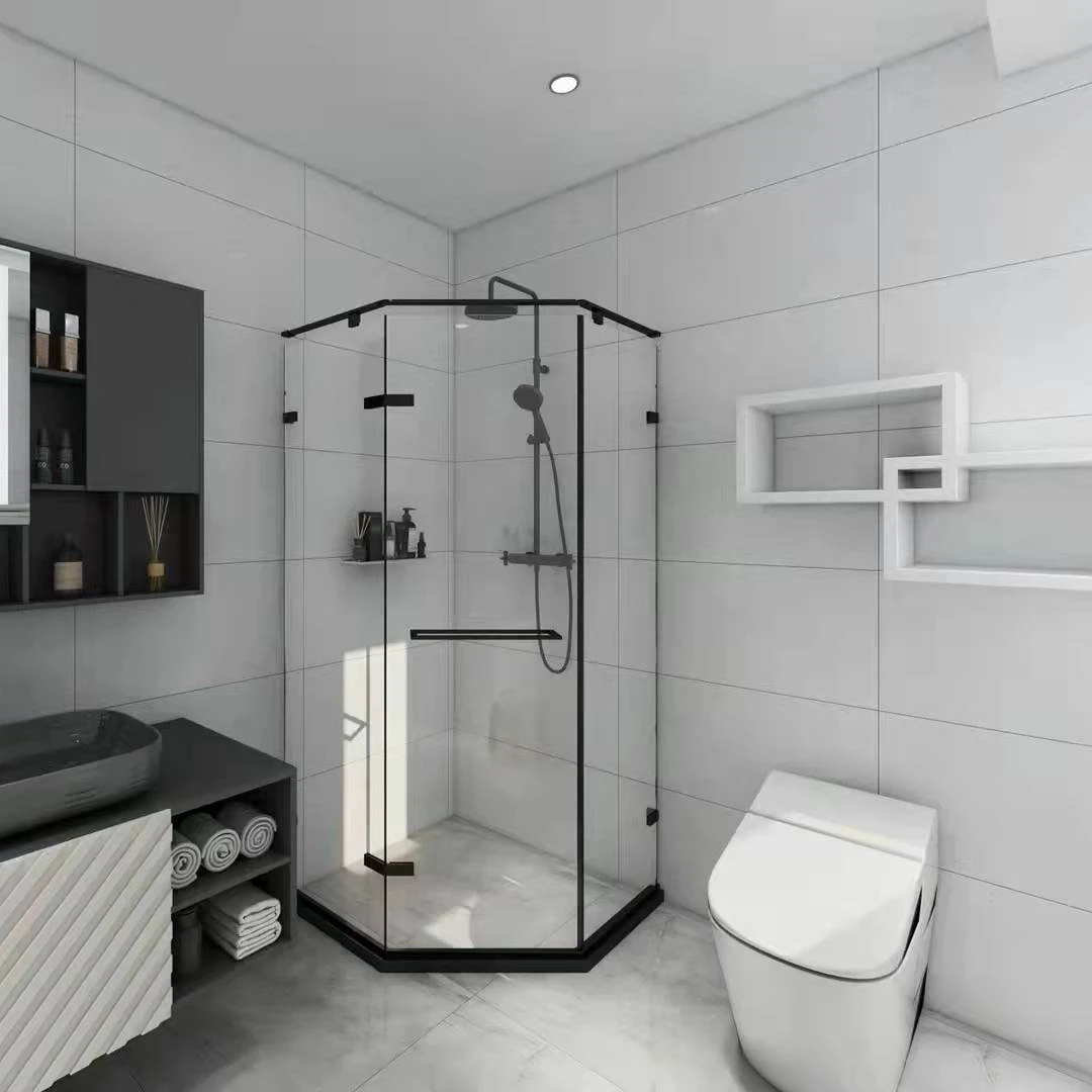 OEM Bathroom Hinge Tempered Glass Modern Hotel Steel Shower Frameless Tempered Glass Door Clamps Custom Size 5 Years 10mm CN;GUA
