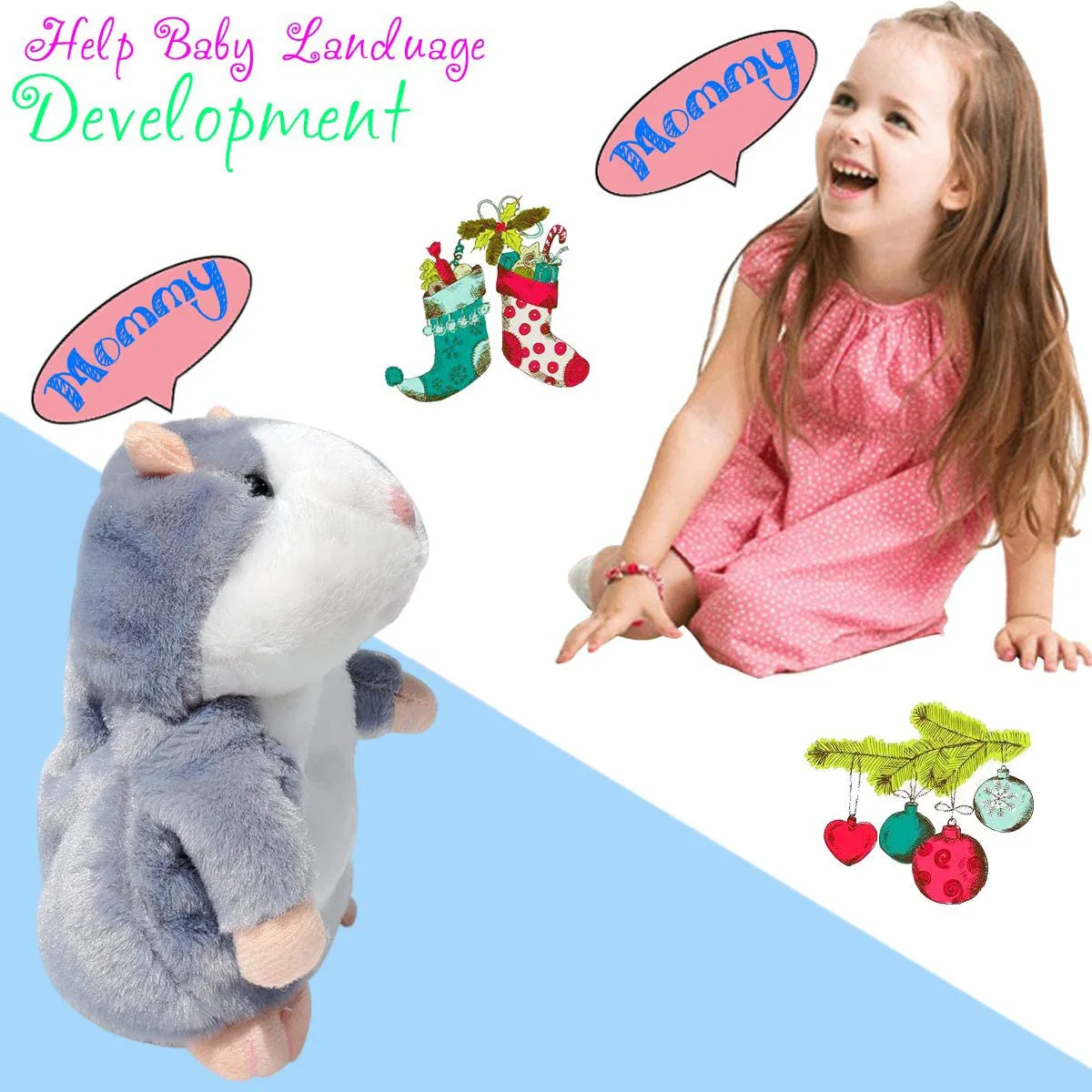 custom wholesale plush hamster  toy walking soft toys electronic repeating talking hamster