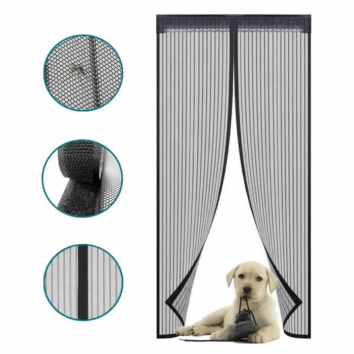 HJX Factory magnetic soft screen door anti insect mosquito fly screen curtain mesh