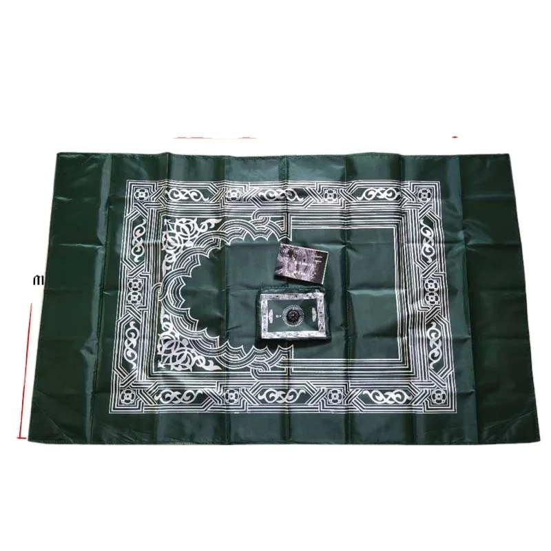 Foldable Travel Prayer Mat With Compass Qibla Finder With Booklet Portable Pocket Prayer Mat For Muslim