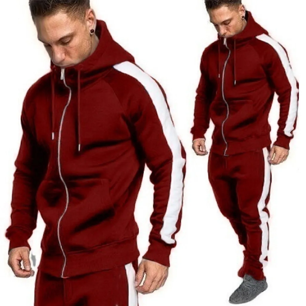 
High Quality Custom Solid Jogger Suit Zipper Fashion Tracksuit Pants Jogger Sweatshirt For Man 