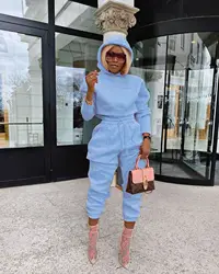 Fancy new print spring 2021 new arrival hoodie tracksuit sportswear casual women clothing two piece pants set