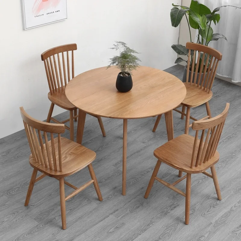 (SP-RT555) Simple design solid wood round coffee dining table