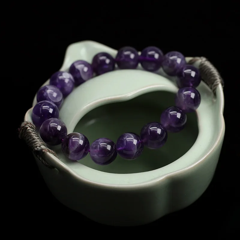 Wholesale Natural Crystal Amethyst Bracelet Female Fantasy Amethyst Bracelet Diy Purple Natural Gemstone Beaded Hand Jewelry
