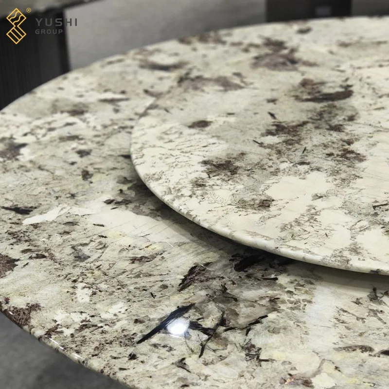 Yushi Group Hot Sale Rounded Large living roon table Rectangular Marble Splendor White Dinner Table Set for 10 People