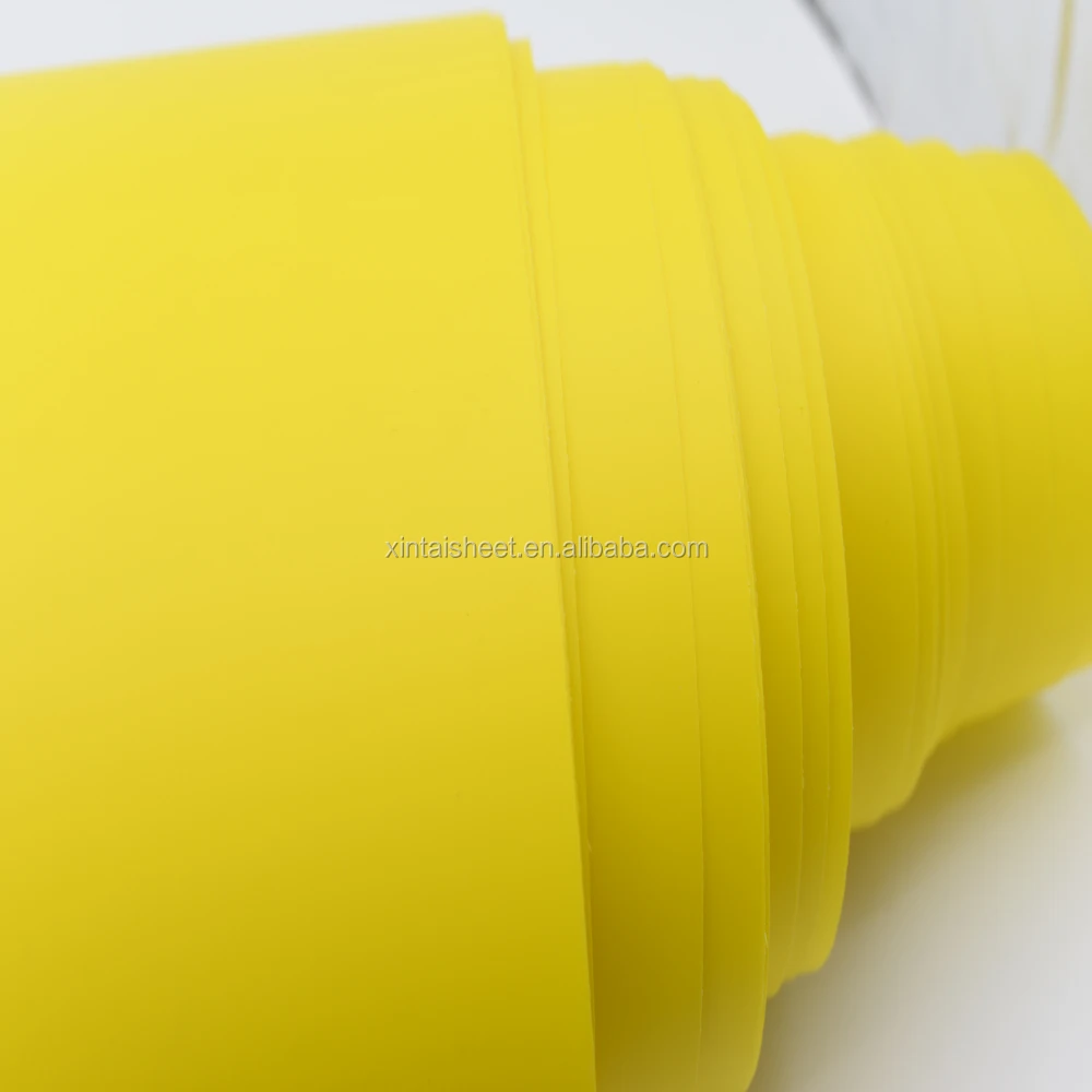 GRS recycled polypropylene pp film roll 300micron yellow pp roll without glue for insect sticky trap use