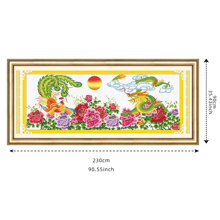 
Wholesale China Dragon Painting Handmade Embroidery Beginner Kits Home Decoration Cross-stitch Kits 