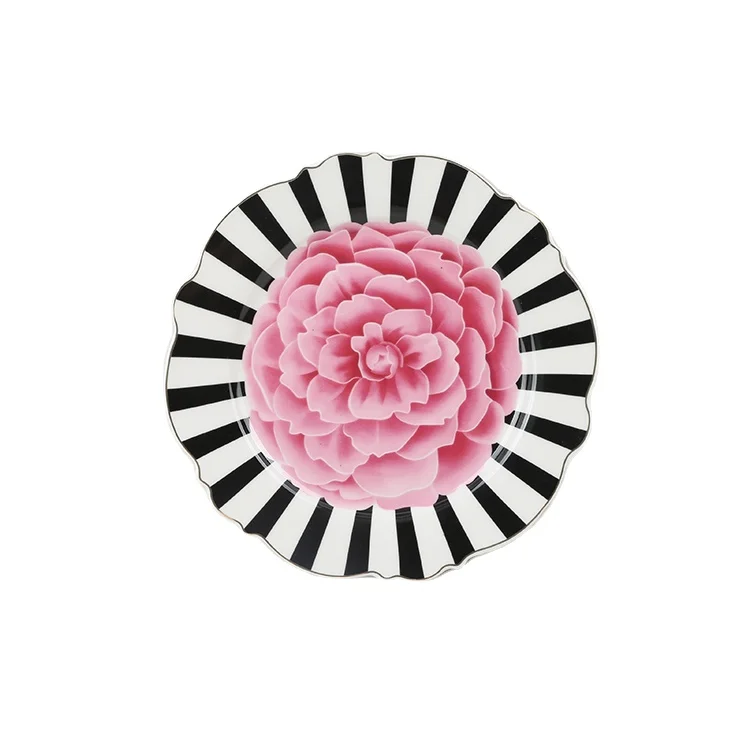 Luxury dinnerware bulk restaurant gold rim ceramic dinner set for wedding