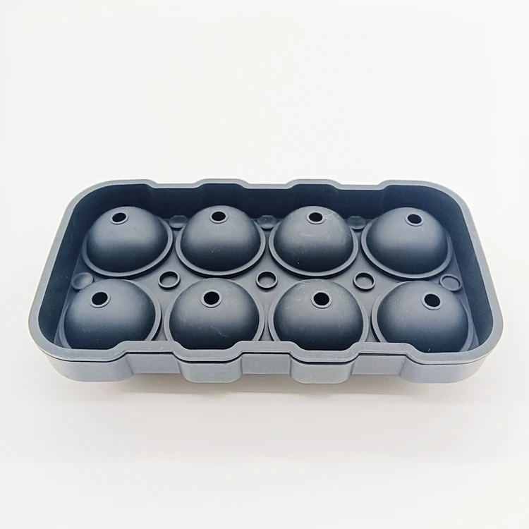 Ice Ball Cube Maker Mold Trays Custom Logo Round Ice Cream Mould Silicone Ice Cube Tray With Lid