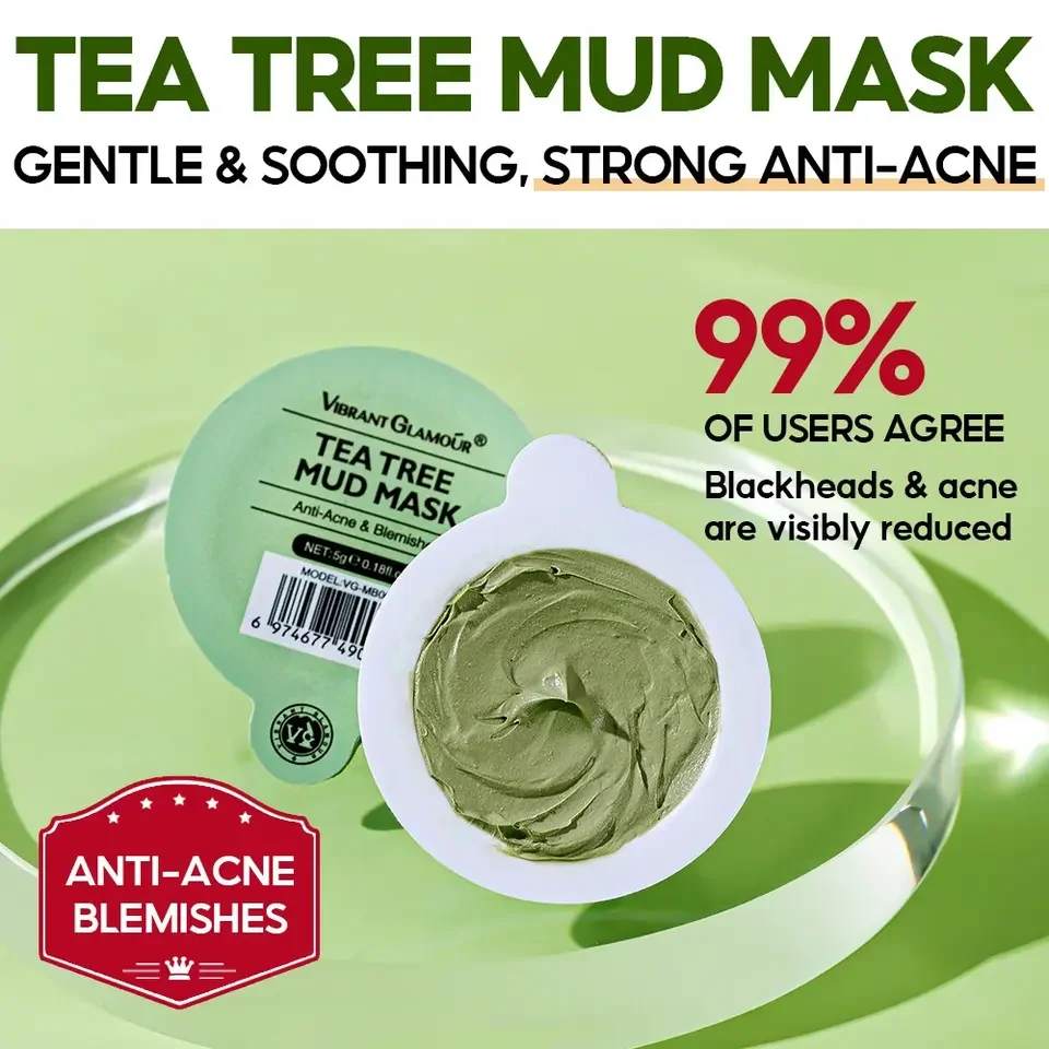 Landora Anti-aging Retinol Pink Rose Clay Face Masque Mask Green Tea Tree Oil Portable Facial Mud Mask Pods Remove Blackheads