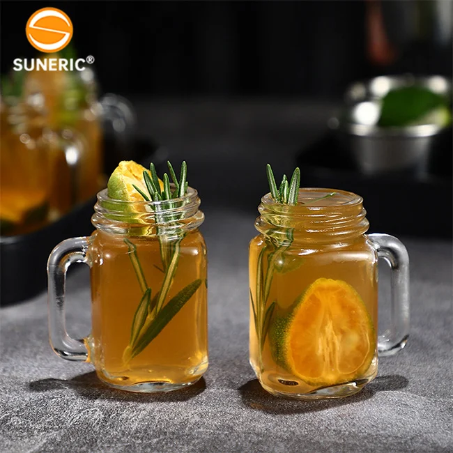 Custom Logo 1.5oz Glass Double Bullet Shot Small Whiskey Vodka Rum Cocktail Shot Cup Set With Holder Tray Mason Jar Shot Glasses