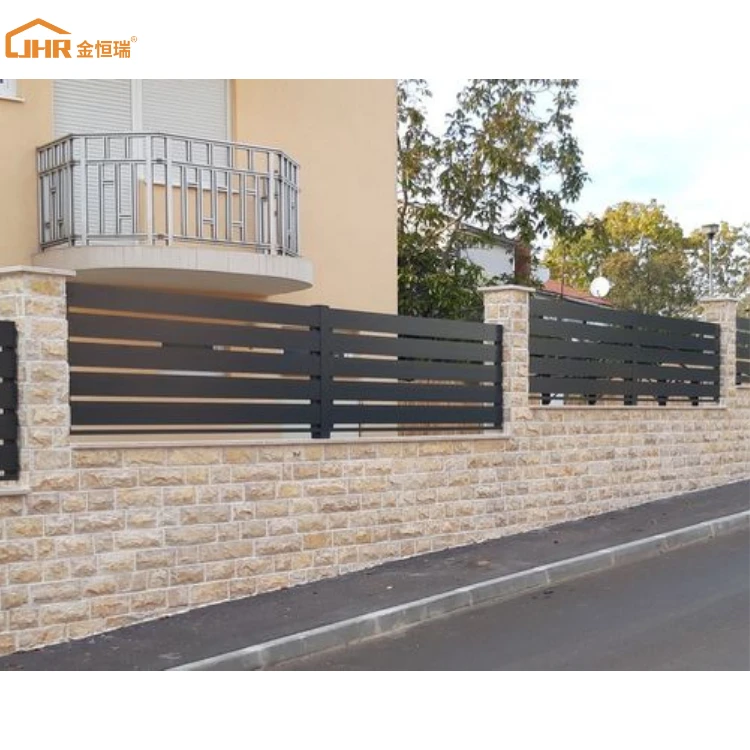 Low Maintenance Used Horizontal T Type Fence Panel Aluminum Alloy European Garden 6/8 Metal Poles Fence Hinge Weld
