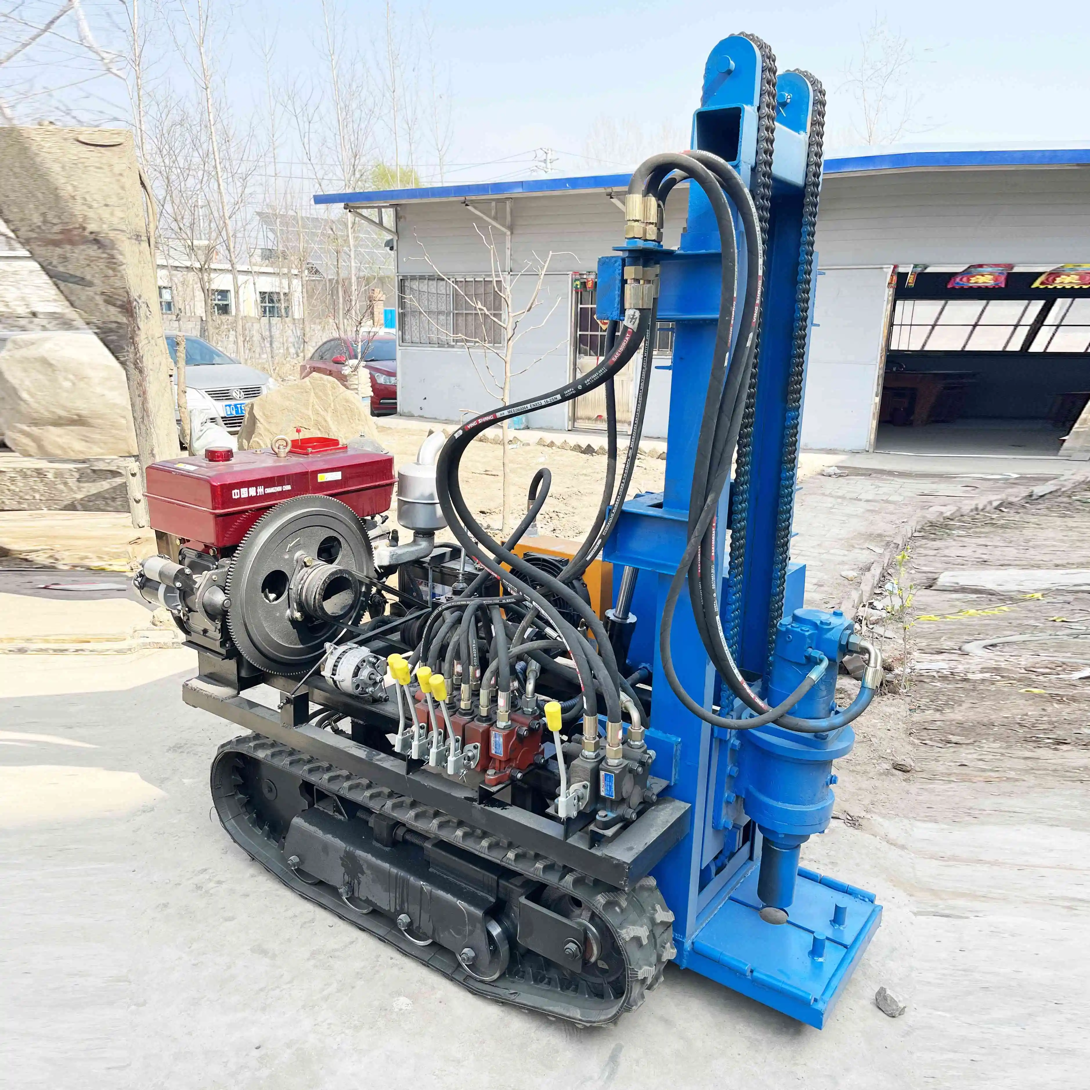50m 70m small rotary mini piling down the hole hammer crawler borehole equipment portable water drilling rig  xy100