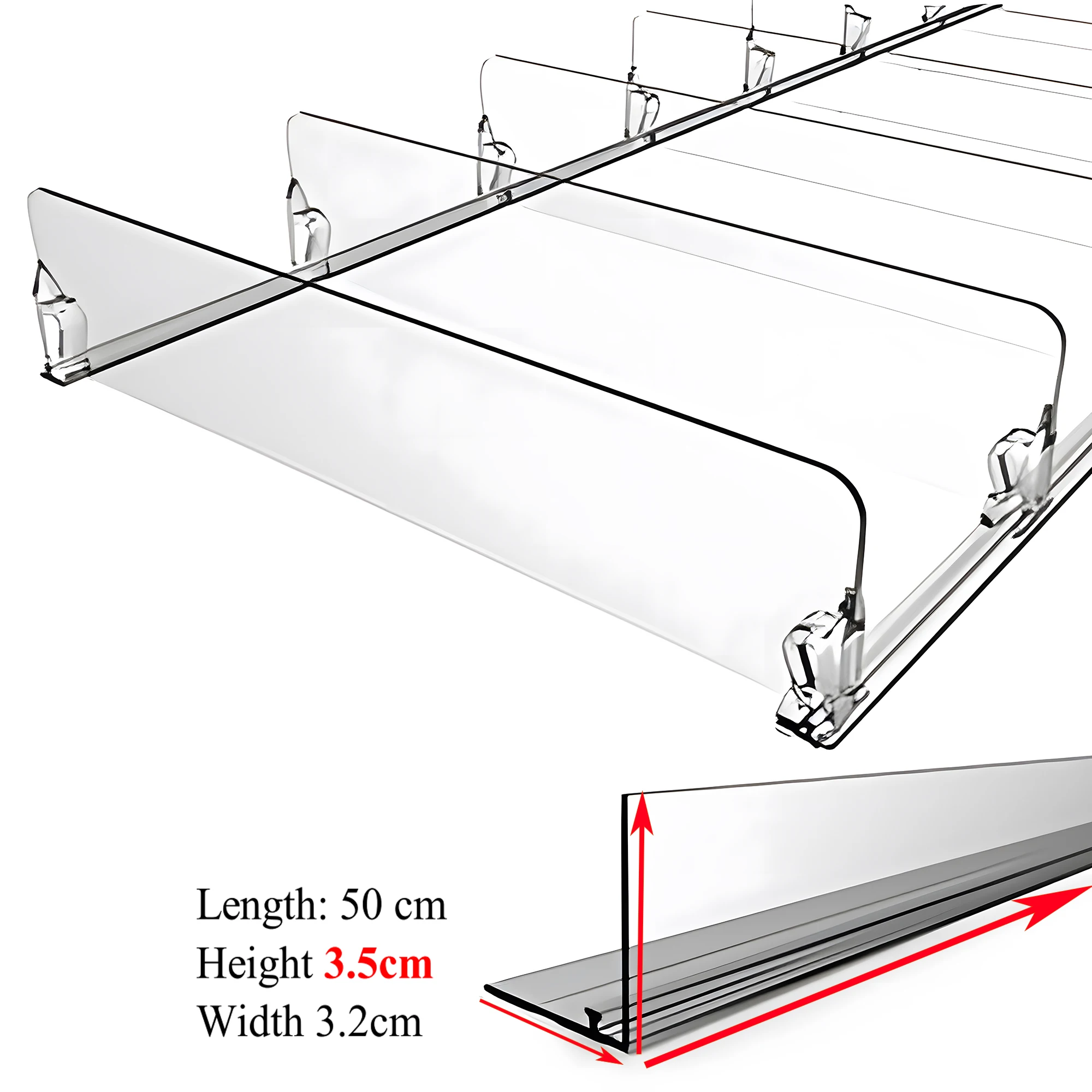 10PCS Plastic Shelf Dividers Adjustable Width Shelf Dividers Commercial Refrigerator Shelf Dividers Suite
