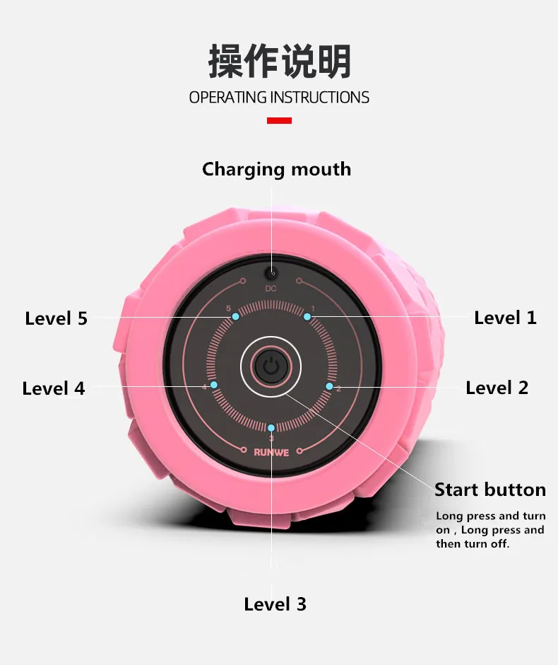 Sports recovery massager 5 speed Vibrating Foam Roller