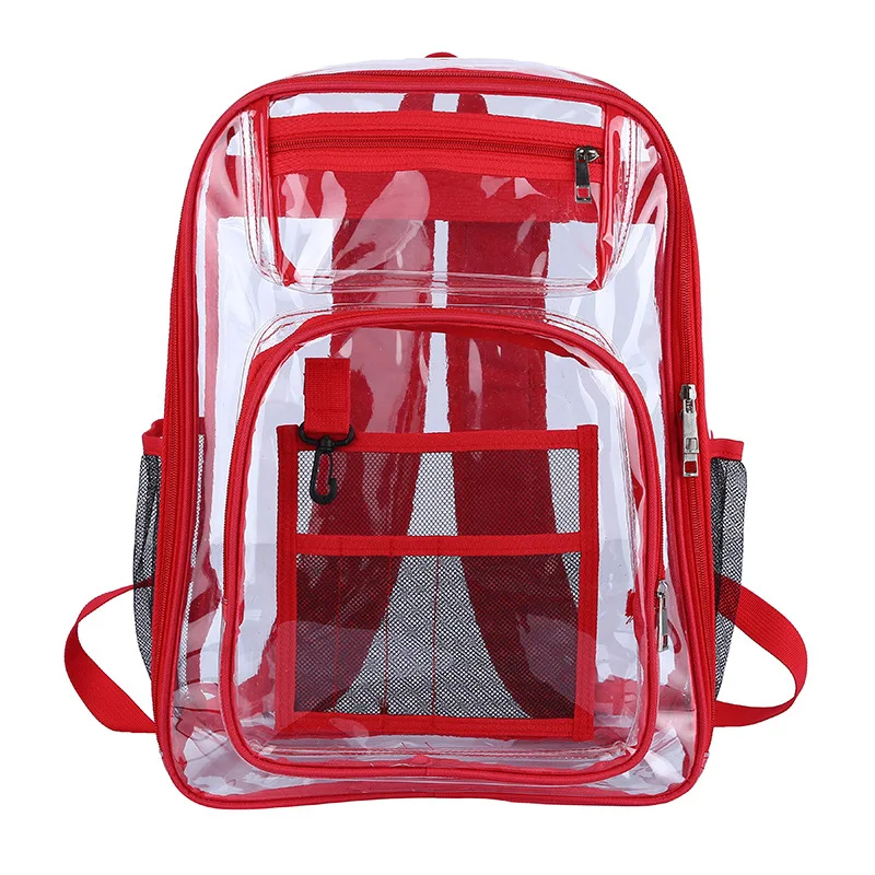 2022 ECO New Clear Backpack Heavy Duty See Through Backpack Transparent Large Bookbag for College Work Security Travel Sports